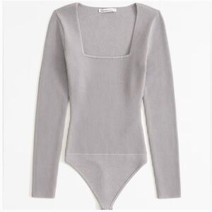 Abercrombie & Fitch NWT Long Sleeve Ottoman Square Neck Bodysuit Size Small
